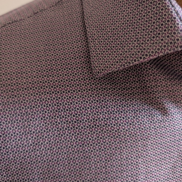 Ben Sherman Purple Waffle Texture Dress Shirt - Picture 7 of 15
